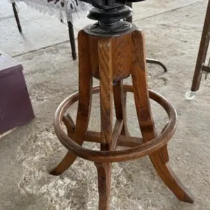 Vintage Wood Swivel Drafting Stool