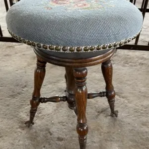 Vintage Adjustable Claw Foot Piano Stool
