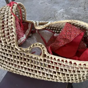 Vintage Wicker Baby Bassinet