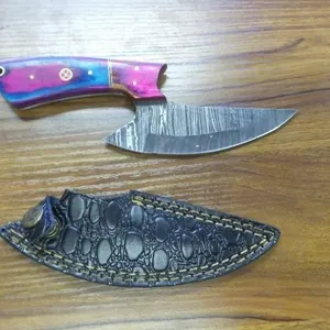 Damascus Skinning Knife w/ Sheath