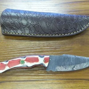 Custom Damascus Fixed Blade Knife w/ Sheath