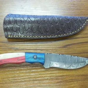 Damascus Texas Fixed Blade Knife