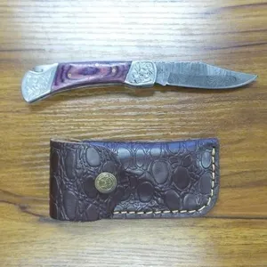 Folding Knife w/ Leather Sheath