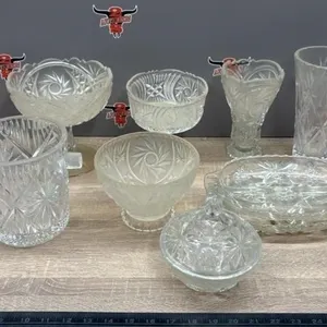 11 Asst. Glass/Crystal Vases, Candy Dishes, Etc.