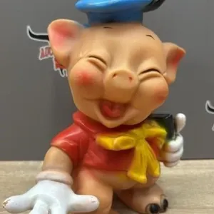 Vintage Plastic Piggy, 8"H.