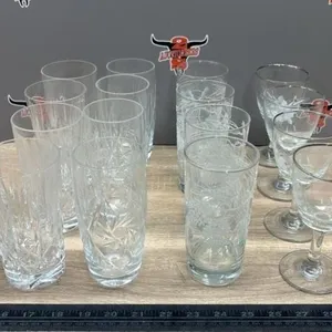 22 Asst. Glass/Crystal Cups. *NO SHIPPING