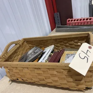 Woven Basket w/Assorted Pic Frames
