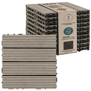 IDZO WPC Deck Tiles 11.75 Grey Set of 10