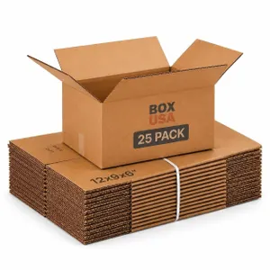 BOX USA 12x9x6 Shipping Boxes 25-Pack $28.49
