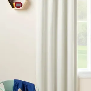 **NEW** Pillowfort Tie Top Embellished Kids' Blackout Window Curtain Panel w/ Ties White - 42" x 84"