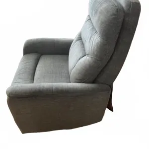 Grey Upholstered Swivel Recliner Chair