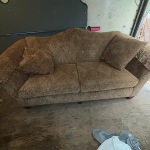Patterned Upholstered Sofa with Cushions