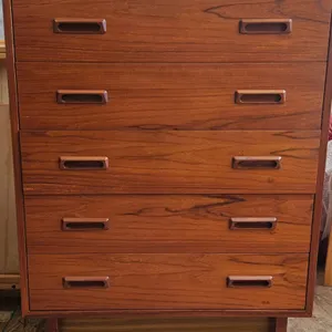 Teakwood Four-Drawer Chest, 37x30x5 Inches