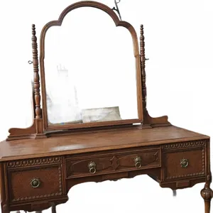 Wooden Vanity Dresser with Mirror, 50 Inches Wide