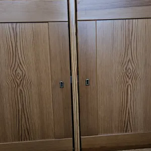 Wood Buffet Table With Keyed Lower Cupboards, 47x37x16 Inches