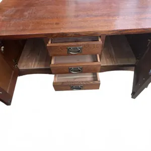 Double Sided Oak Coffee Table With Drawers and Cabinets