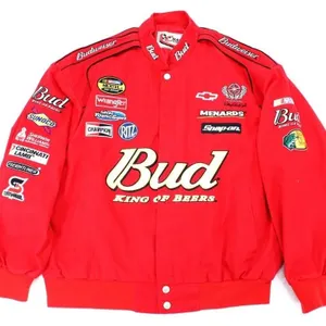 BUDWEISER PATCHED RED NASCAR RACING JACKET 2X