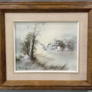 OIL ON CANVAS 'MALLARD IN FLIGHT' SIGNED