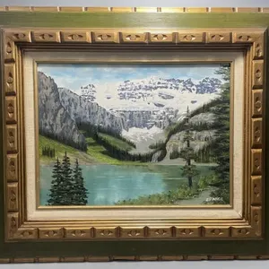 J. STANGE 'MOUNTAIN LANDSCAPE' OIL ON BOARD