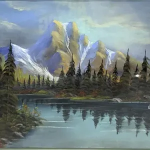 M. WRIDE "ROCKY MOUNTAIN LAKE" PASTEL LANDSCAPE