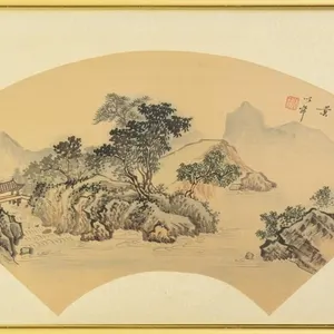 YI NIAN "STREAM AND HILLS IN SUMMER" PAINTING
