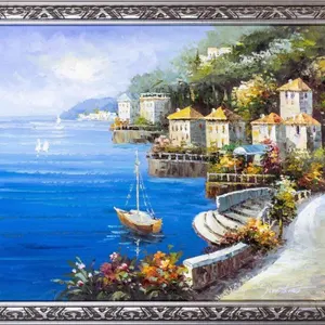 ACRYLIC ON CANVAS 'MEDITERRANEAN LANDSCAPE' SIGNED