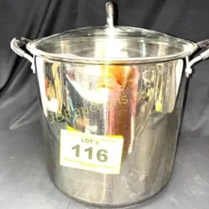 22 QT TRAMINTINA HEAVY STOCK POT W GLASS LID