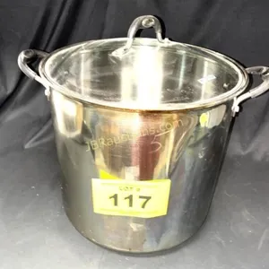 22 QT TRAMINTINA HEAVY STOCK POT W GLASS LID