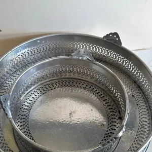Set of Three Large Metal Sifter Trays