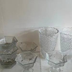 Collection of Glass Compote Dishes and Cut Crystal Vases