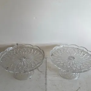 Pair of Clear Glass Cake Stands