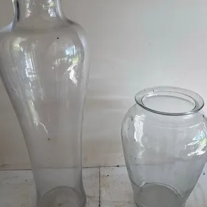 Pair of Clear Glass Vases