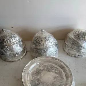 Set of Ornate Silver-Plated Food Covers