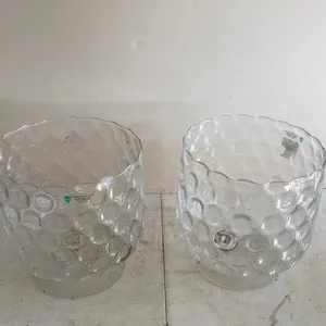 Set of 2 Huta Dabrowa Mouthblown Glass Vases
