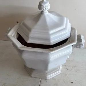 Vintage White Ceramic Tureen with Lid