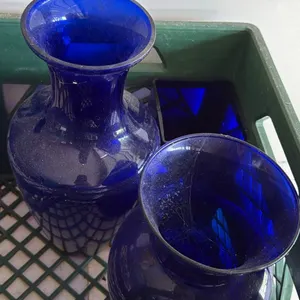 Pair of Cobalt Blue Glass Vases