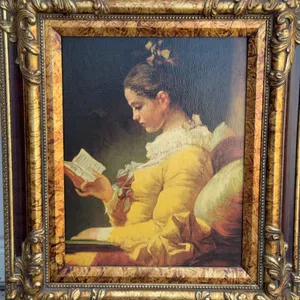 Vintage textured print and frame 21x17.5”