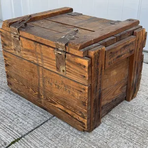 Vintage military wooden ammunition crate