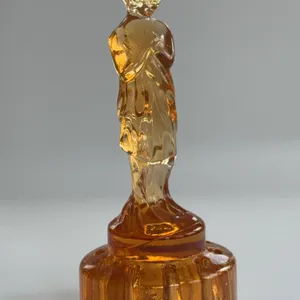 Vintage 1920s/30s Cambridge Glass Company "Draped Lady" figural flower frog in amber