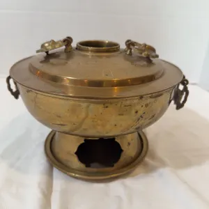 Antique Asian Brass Fondue Pot