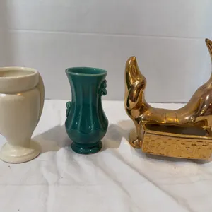 Vintage Vases & 22K Gold Ceramic Valet