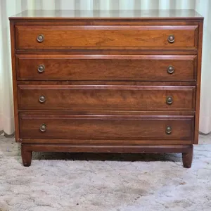 MCM Willett Solid Transitional Cherry Wood 4 Drawer Dresser. *You must bring adequate help to remove and load. Located on main floor. 36 x 18 x 30. LR