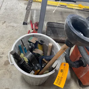Bucket of Various Hand Tools