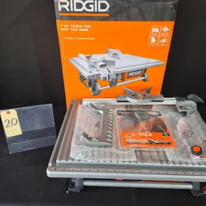 New Open Box RIDGID 6.5-Amp 7 in. Blade Corded Table Top Wet Tile Saw Model # R4021
