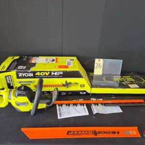 New Open Box Ryobi 40v HP Brushless Whisper 26" Cordless Hedge Trimmer (Tool Only)