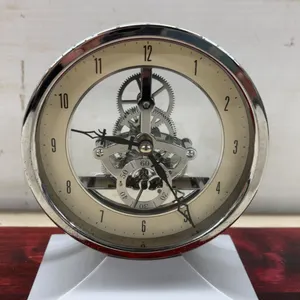 Desk Clock/Pen Set and Shakespeare Tea House w/Tea Bags: Skeleton Dial Clock, Two Chrome Pens