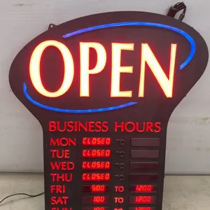 Newon 611S LED "Open" & Business Hours Sign, 12VDC 2.5A Input, For Indoor Use Only