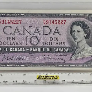 Canada $10 Bill 1954 : Beattie/Rasminsky #FV9145227
