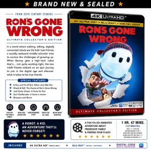 NEW 4K UHD + BLU-RAY "RON'S GONE WRONG" 2021