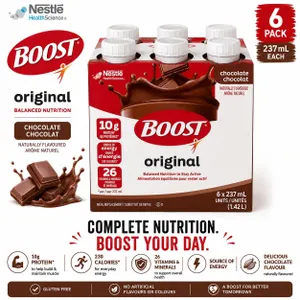 BOOST ORIGINAL CHOCOLATE 10G PROTEIN 6PK BB 12/26